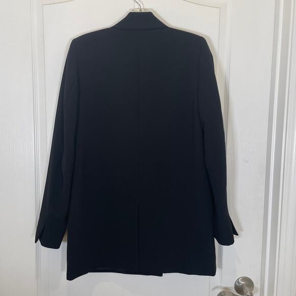 Zara Women's Blazer Jacket Black Wrap Two Button Double Breasted Career S - Picture 4 of 4